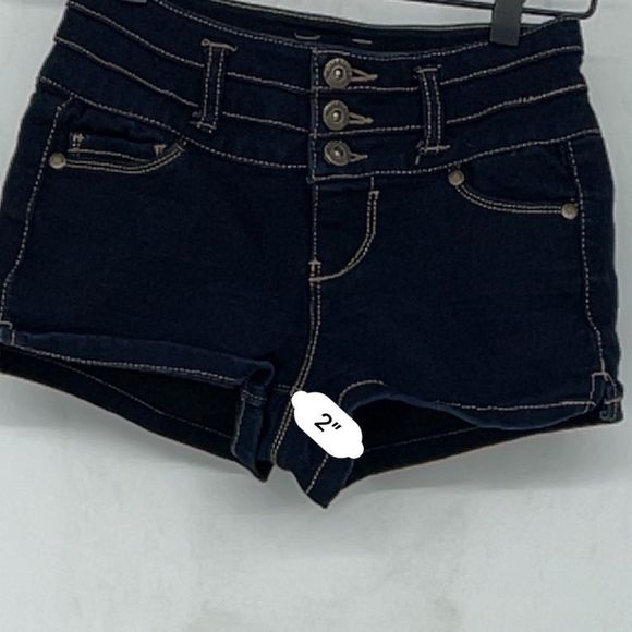 Blue Spice High Waist Stretch Denim Shorts - Picture 5 of 7